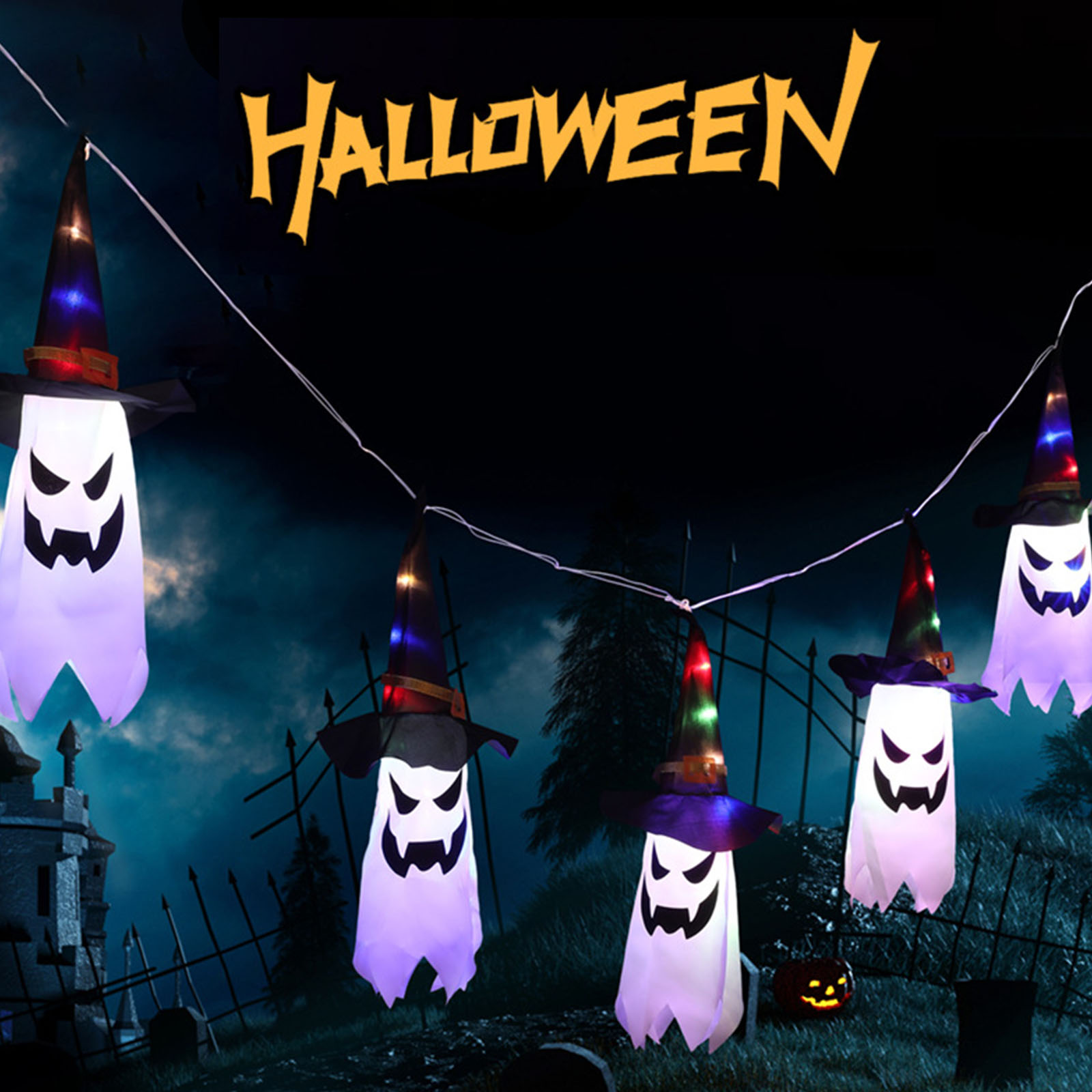 Halloween Led String Lights Orange - Luci decorative per Halloween, cappello a