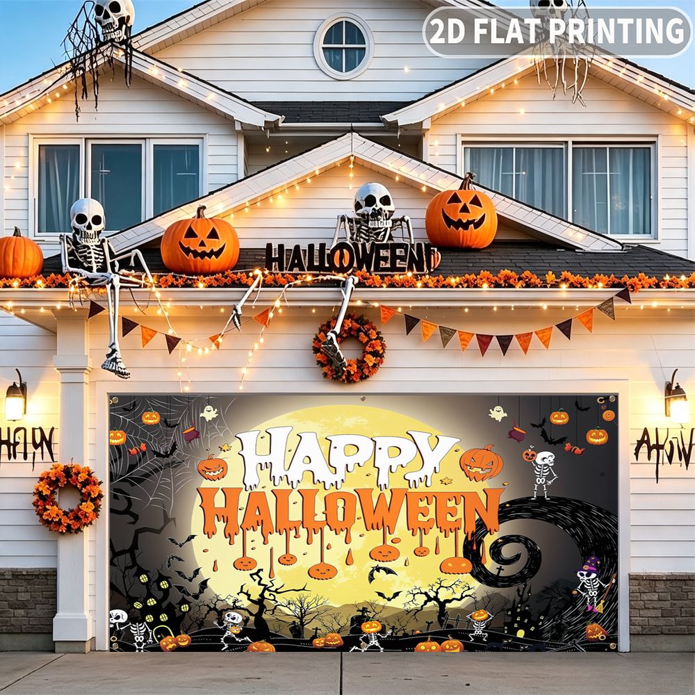 Halloween Skeleton Decoration - 1 pezzo di striscione piatto 2D