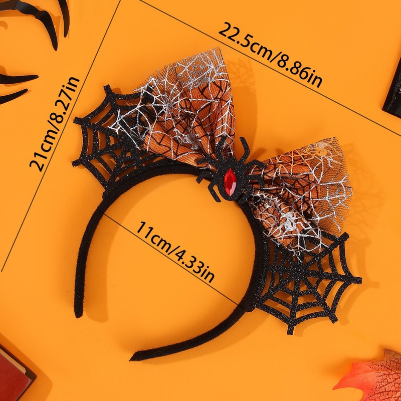 Spider Web Halloween Decoration - Fascia per Capelli con Fiocco a