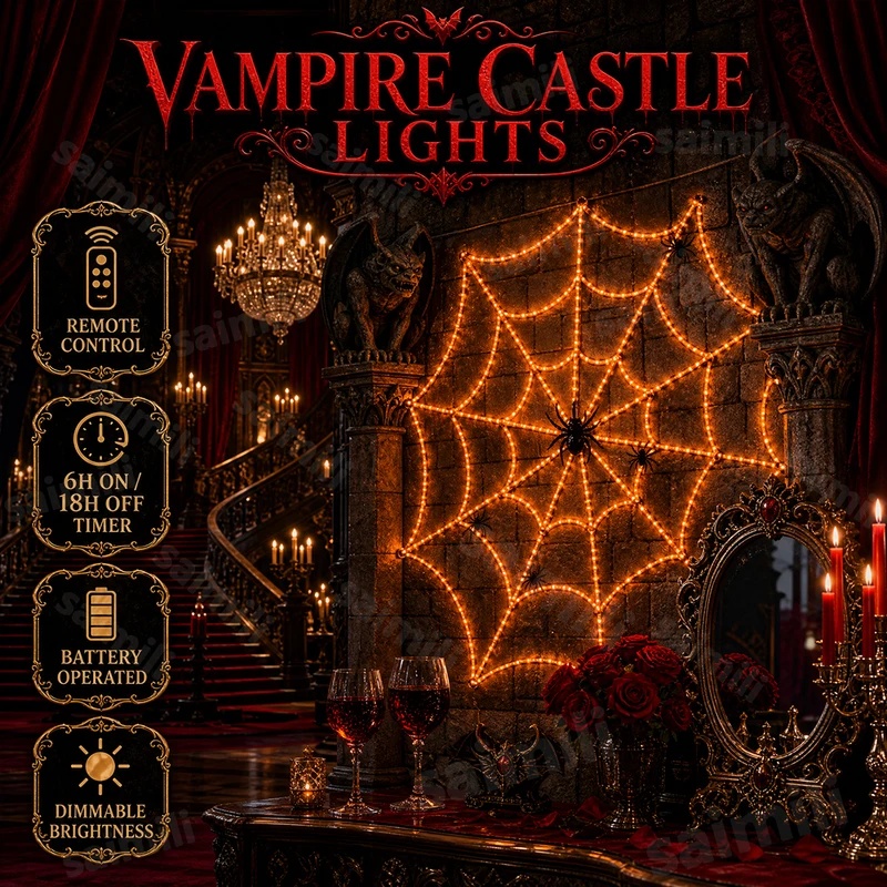 Halloween Led String Lights Orange - Luci a LED a forma di