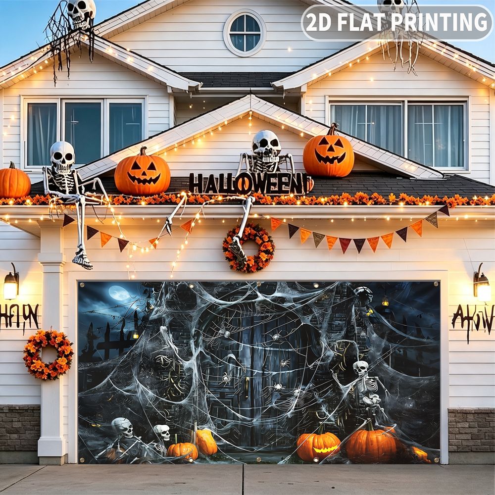 Halloween Skeleton Decoration - 1 pezzo di striscione piatto 2D