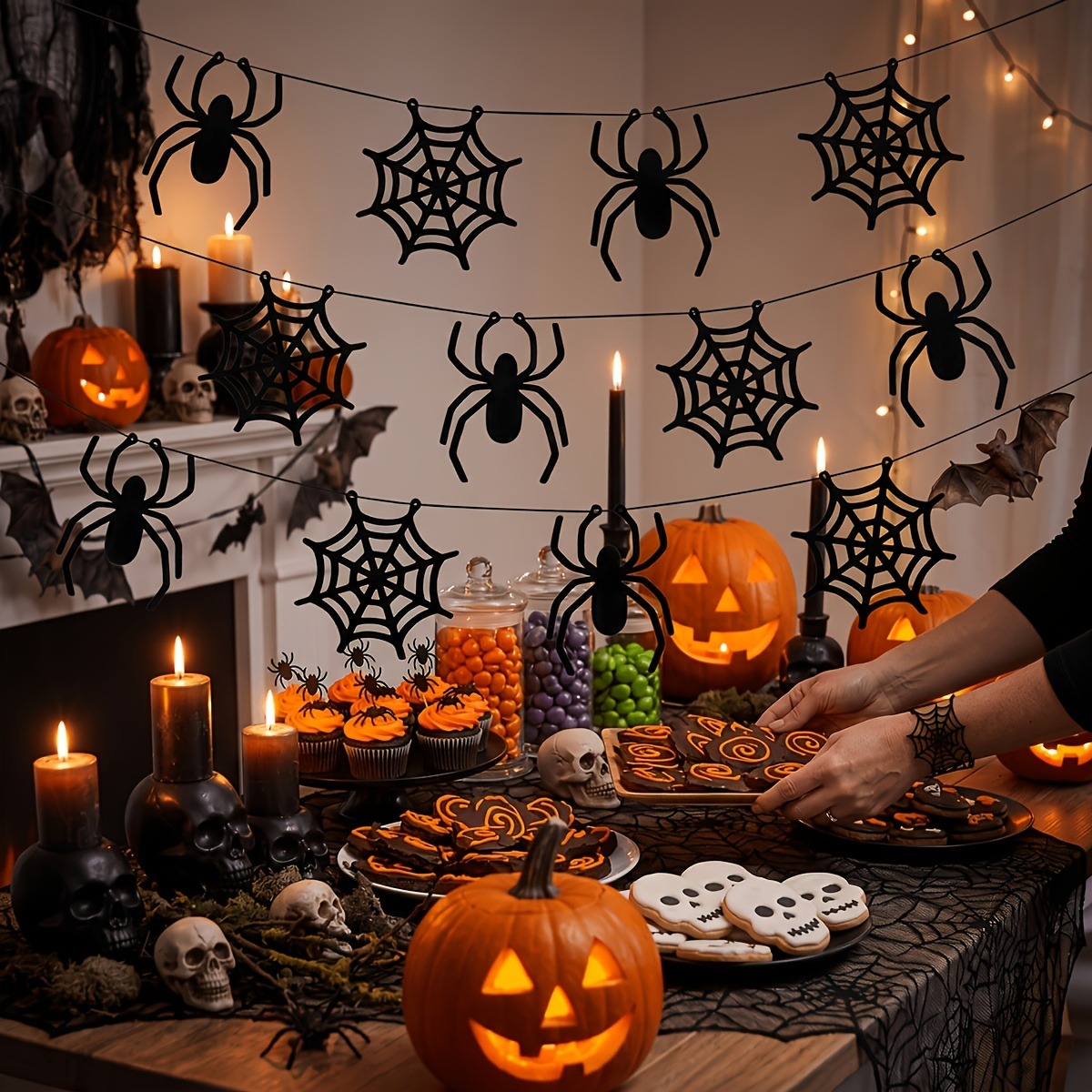 2 set di ghirlande a forma di  - Spider Web Halloween Decoration recensione e prezzo