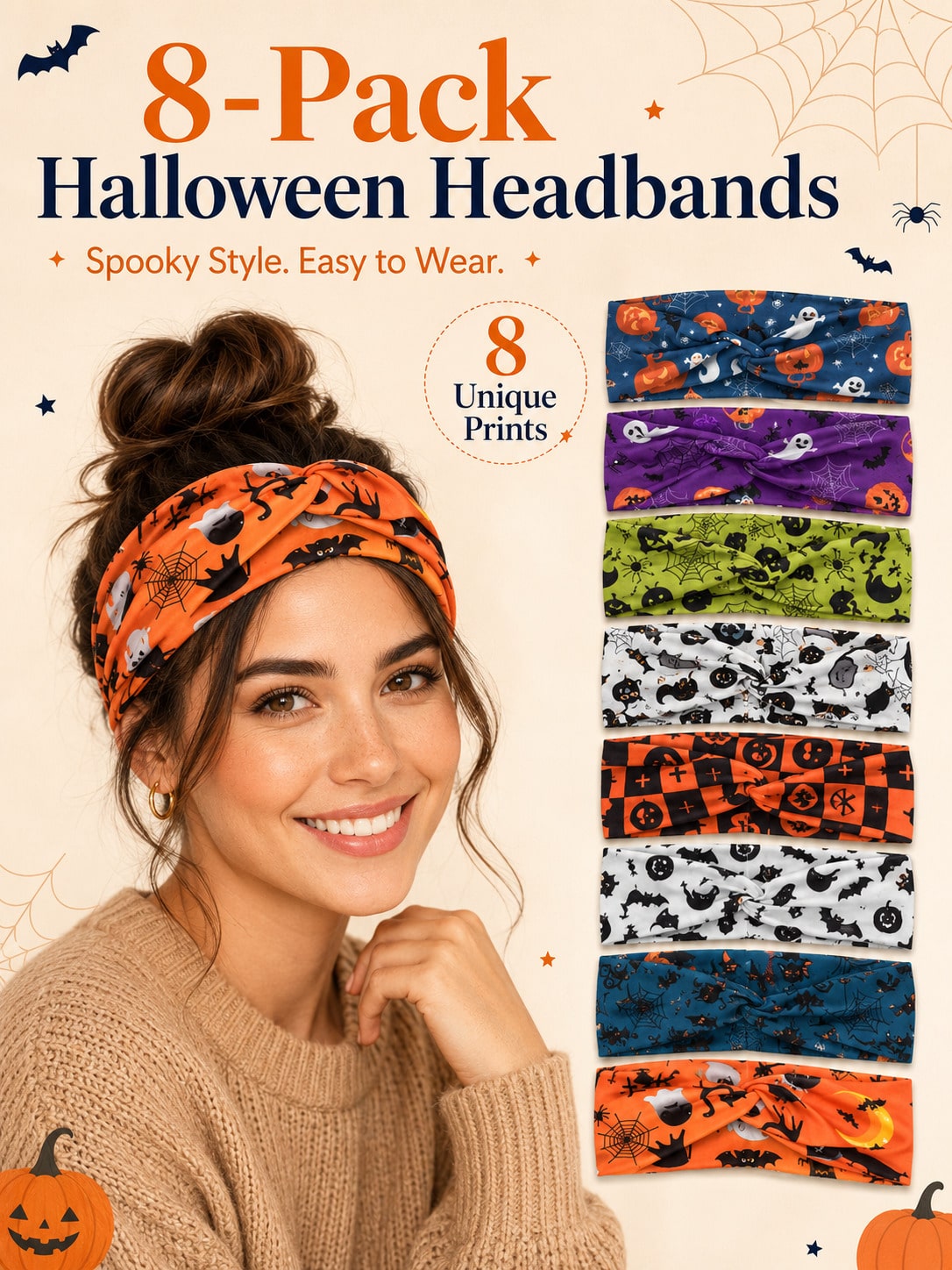 8/4/1 Pezzi: fasce per capelli - Spider Web Halloween Decoration recensione e prezzo