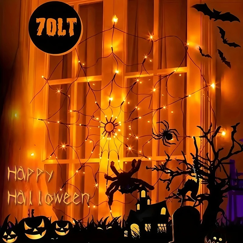 Luci a LED a forma di ragnatel - Halloween Led String Lights Orange recensione e prezzo