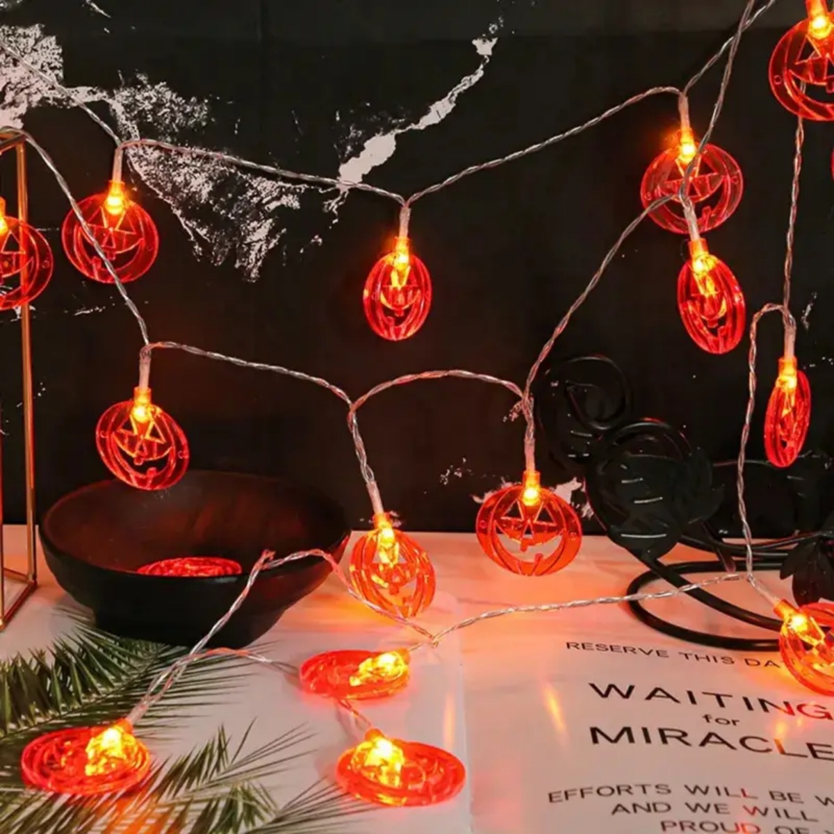 1pc 20LED arancione piatto cav - Halloween Led String Lights Orange recensione e prezzo