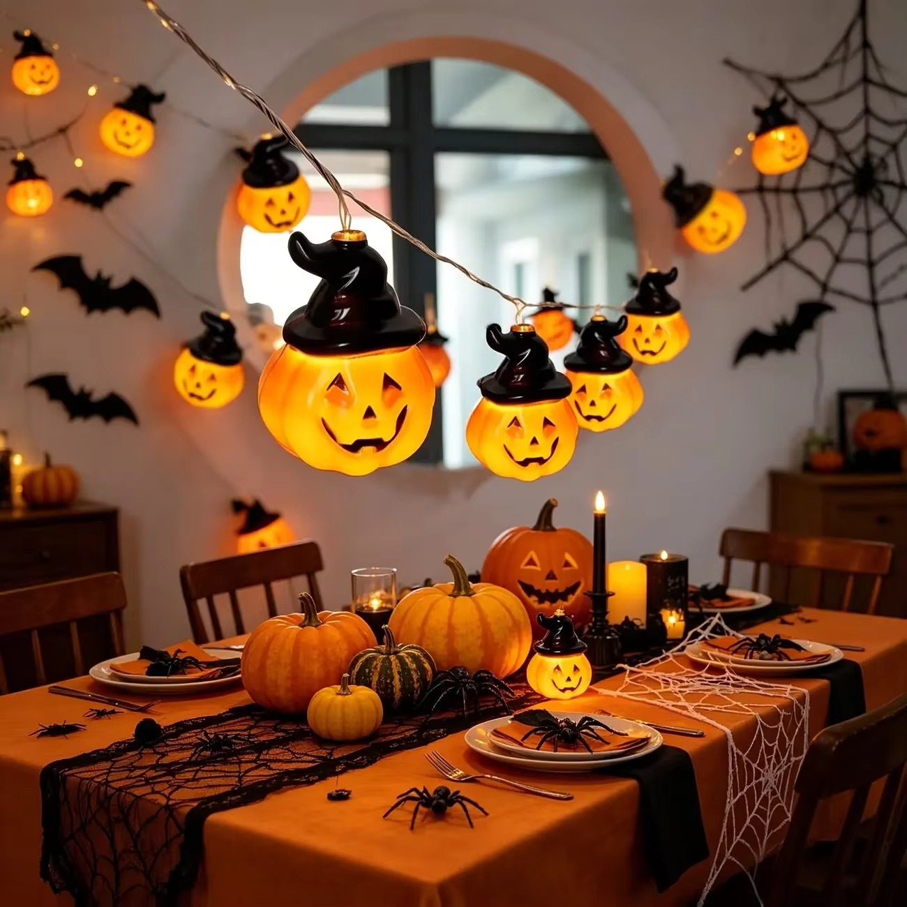 Luci a stringa a forma di zucc - Halloween Led String Lights Orange recensione e prezzo