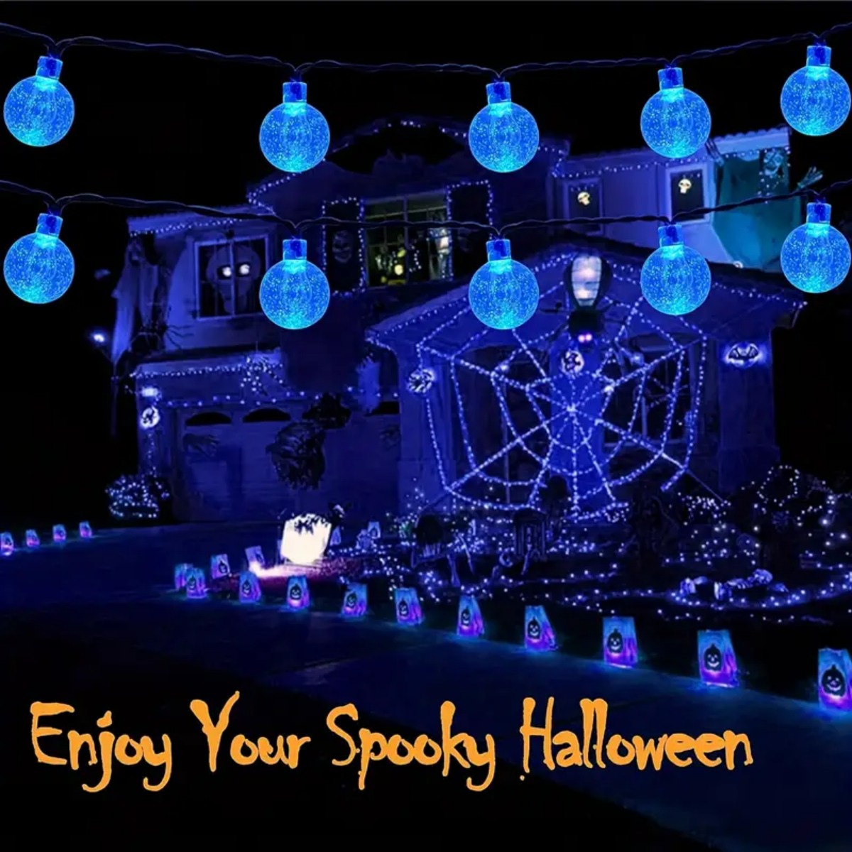 1pc 12m 100 LED Halloween Viol - Halloween Led String Lights Orange recensione e prezzo