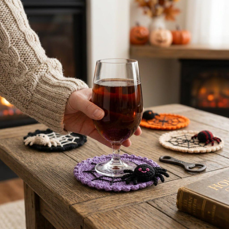 Sottobicchiere all'uncinetto a - Spider Web Halloween Decoration recensione e prezzo