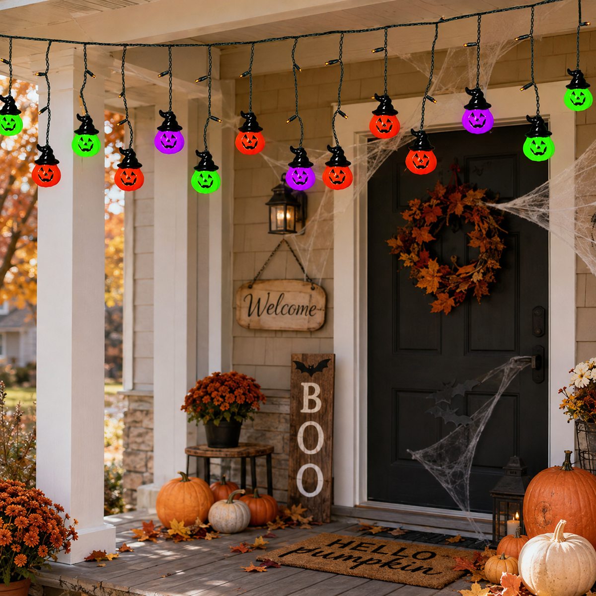 1 pezzo di luci a forma di zuc - Halloween Led String Lights Orange recensione e prezzo
